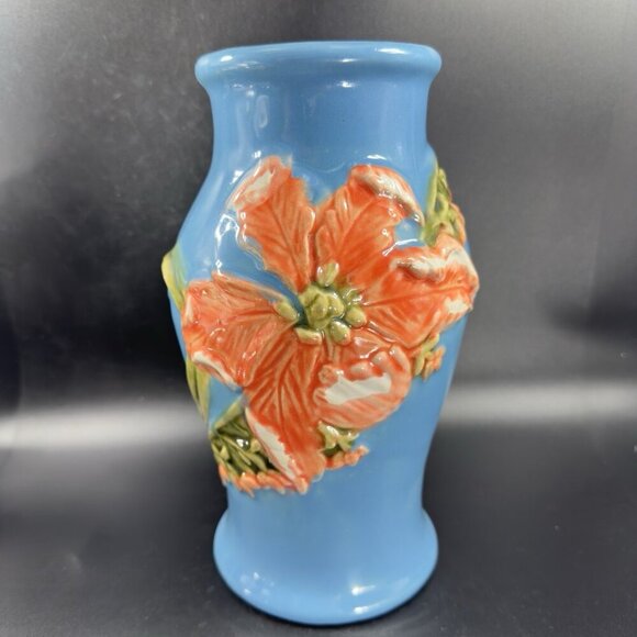 April Cornel Pynmalay Ceramic Vase Vessel Flower Pattern Malay Flower W Sticker - Picture 14 of 15